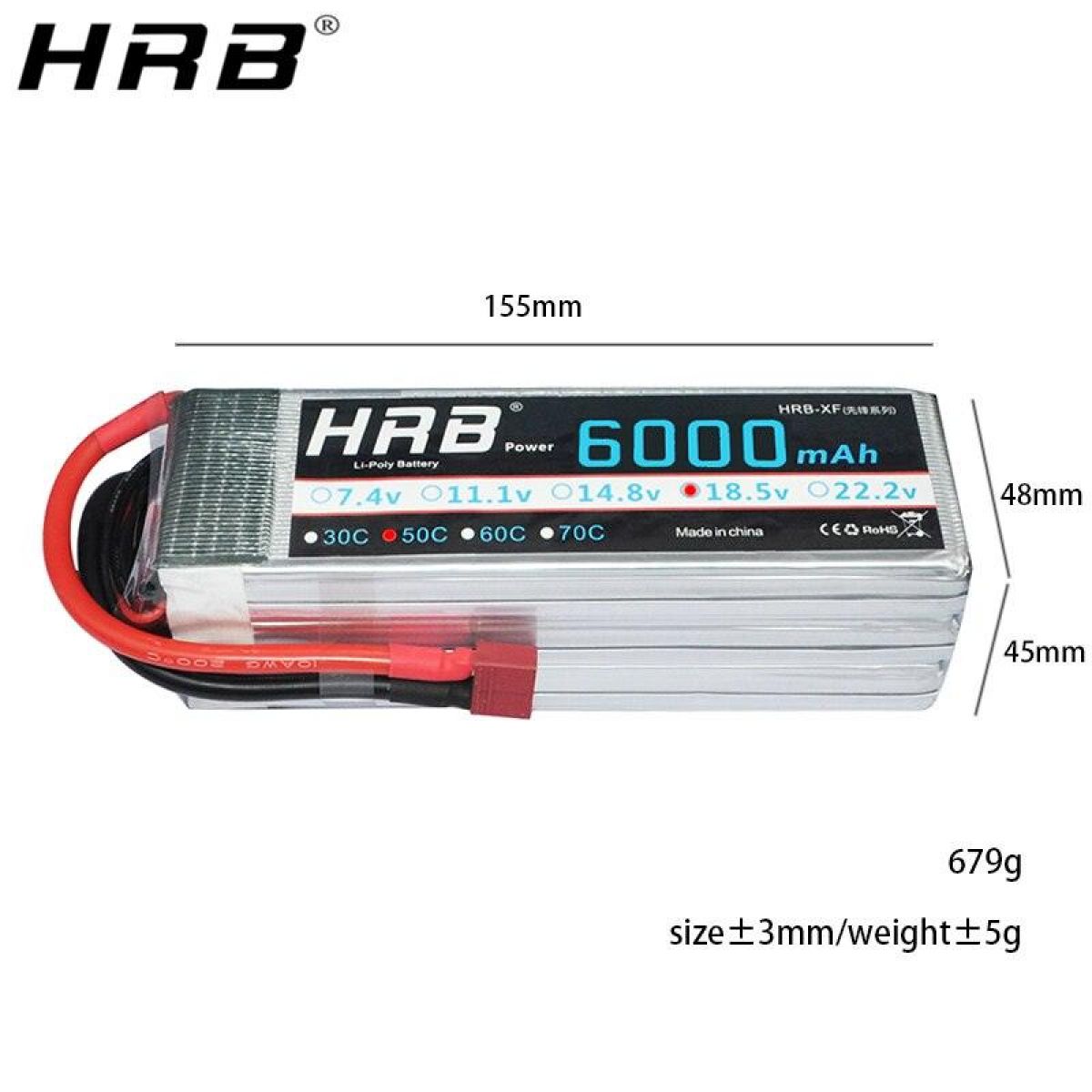 HRB Lipo 5S 18.5В 6000мАч 50C XT60 Deans T XT90 EC5 XT90-S AS150 для RC вертолётов, самолётов, FPV, авто HRB Lipo 5S 18.5В 6000мАч 50C XT60 Deans T XT90 EC5 XT90-S AS150 для RC вертолётов, самолётов, FPV, авто