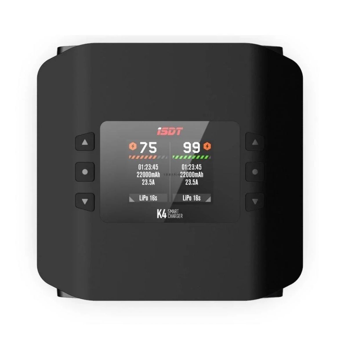 Зарядное устройство ISDT K4 1S-8S 20A 600W AC/DC, двойной канал, для LiPo аккумуляторов дронов Зарядное устройство ISDT K4 1S-8S 20A 600W AC/DC, двойной канал, для LiPo аккумуляторов дронов