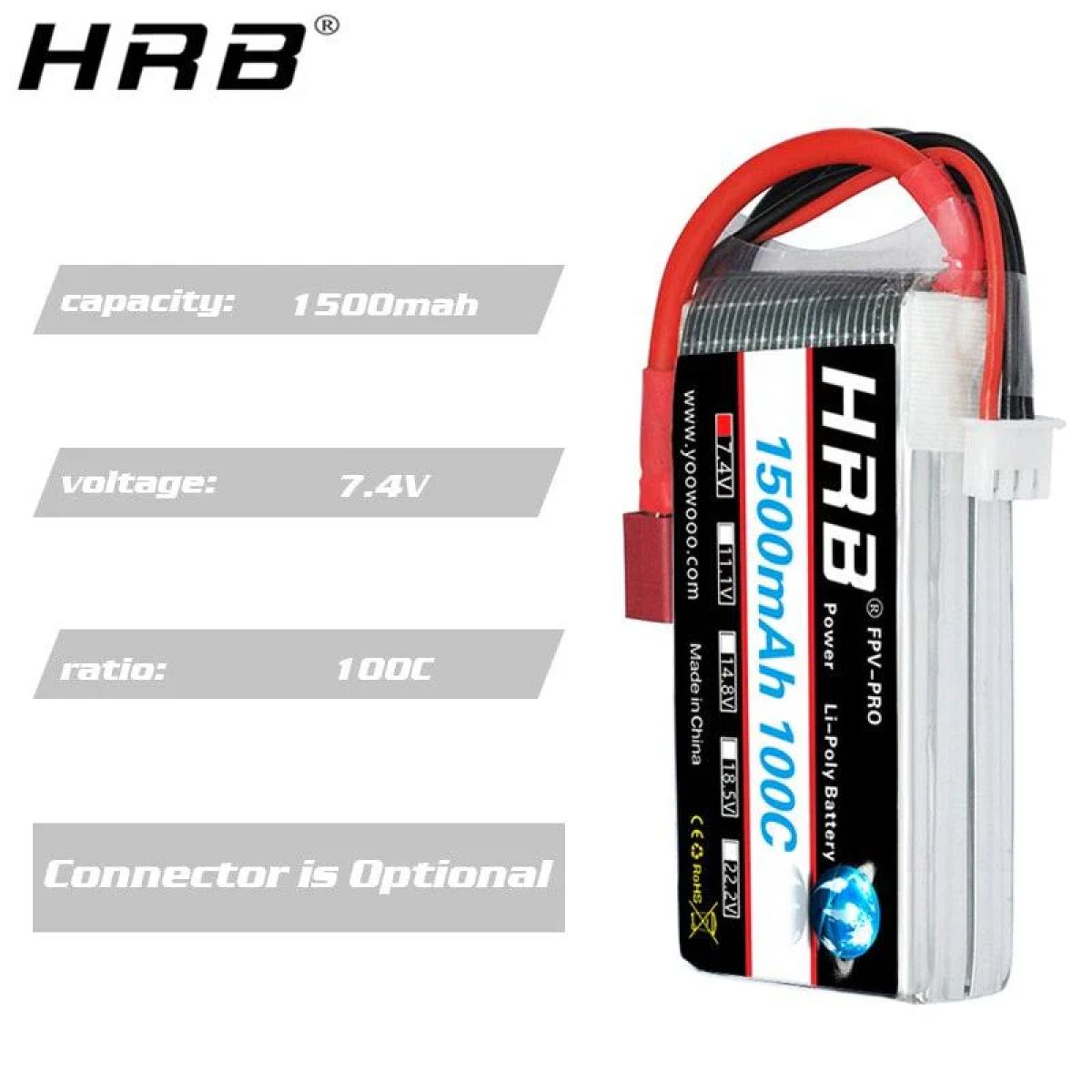 HRB 2S Lipo аккумулятор 1500mAh 7.4V 100C XT60 T Deans EC2 EC3 EC5 XT90 для FPV дрона, авто, лодки HRB 2S Lipo аккумулятор 1500mAh 7.4V 100C XT60 T Deans EC2 EC3 EC5 XT90 для FPV дрона, авто, лодки