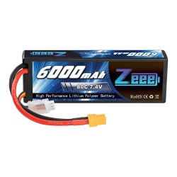 Аккумулятор Zeee LiPo 2S 7.4V 6000mAh 80C XT60, жёсткий кейс, для RC моделей, FPV, авто, дронов