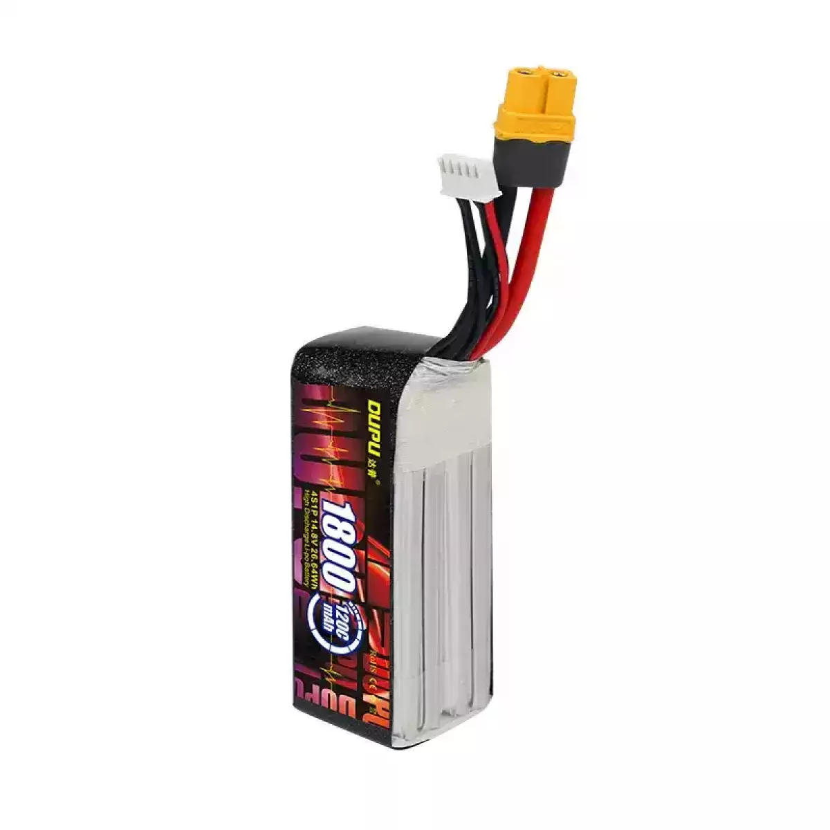 Аккумулятор DUPU 4S/6S 1800mAh 120C LiPo для FPV дрона с разъемом XT60 Аккумулятор DUPU 4S/6S 1800mAh 120C LiPo для FPV дрона с разъемом XT60