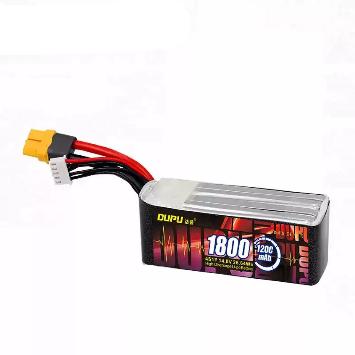 Аккумулятор DUPU 4S/6S 1800mAh 120C LiPo для FPV дрона с разъемом XT60 Аккумулятор DUPU 4S/6S 1800mAh 120C LiPo для FPV дрона с разъемом XT60