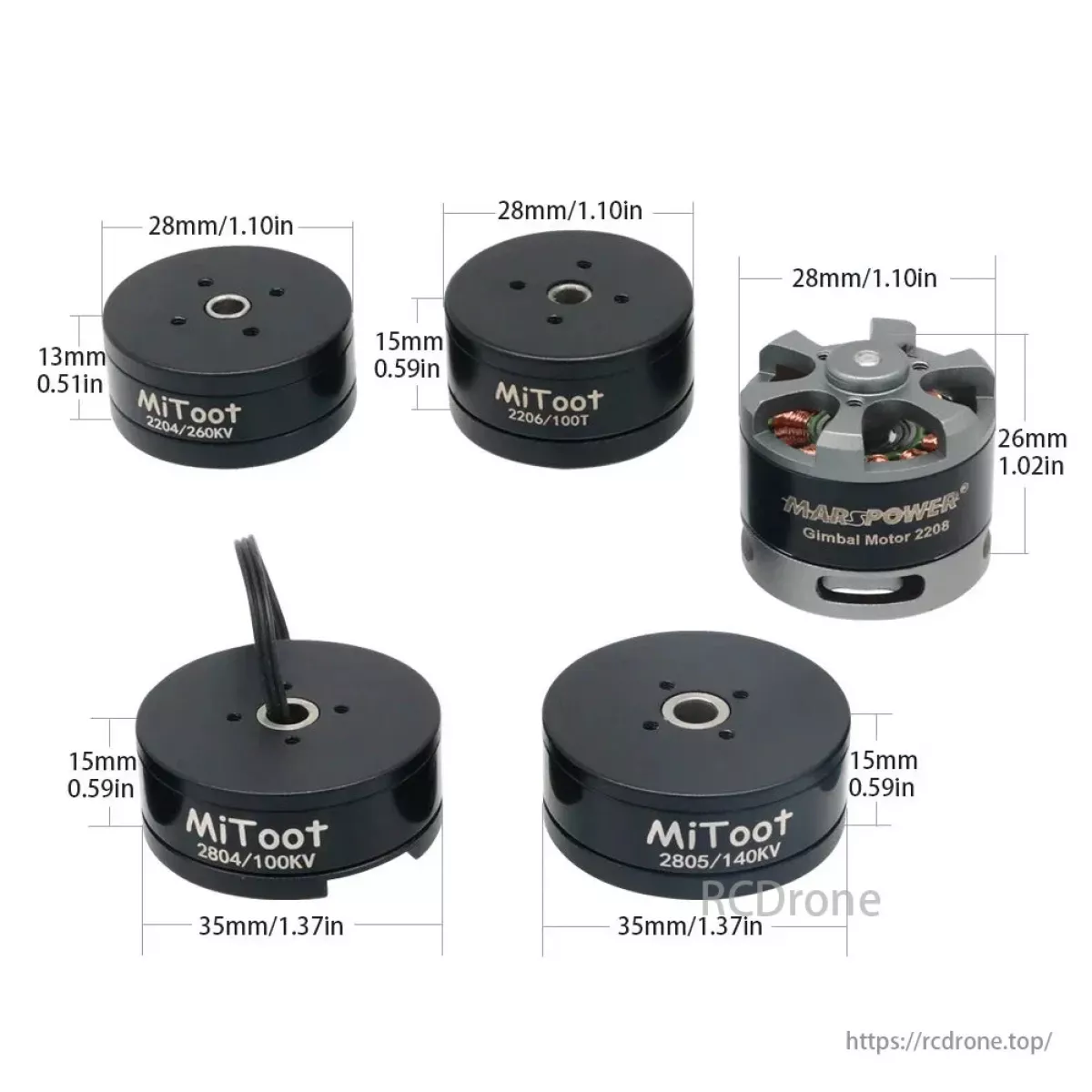Бесколлекторный мотор Mitoot 2204 260KV / 2804 100KV / 2805 140KV для CNC FPV камерных гимбалов Бесколлекторный мотор Mitoot 2204 260KV / 2804 100KV / 2805 140KV для CNC FPV камерных гимбалов