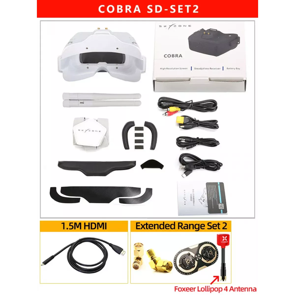 SKYZONE Cobra X V4 FPV очки 1280x720, 5.8G 48CH, DVR, Head Tracker, HDMI, обновление V2 SKYZONE Cobra X V4 FPV очки 1280x720, 5.8G 48CH, DVR, Head Tracker, HDMI, обновление V2