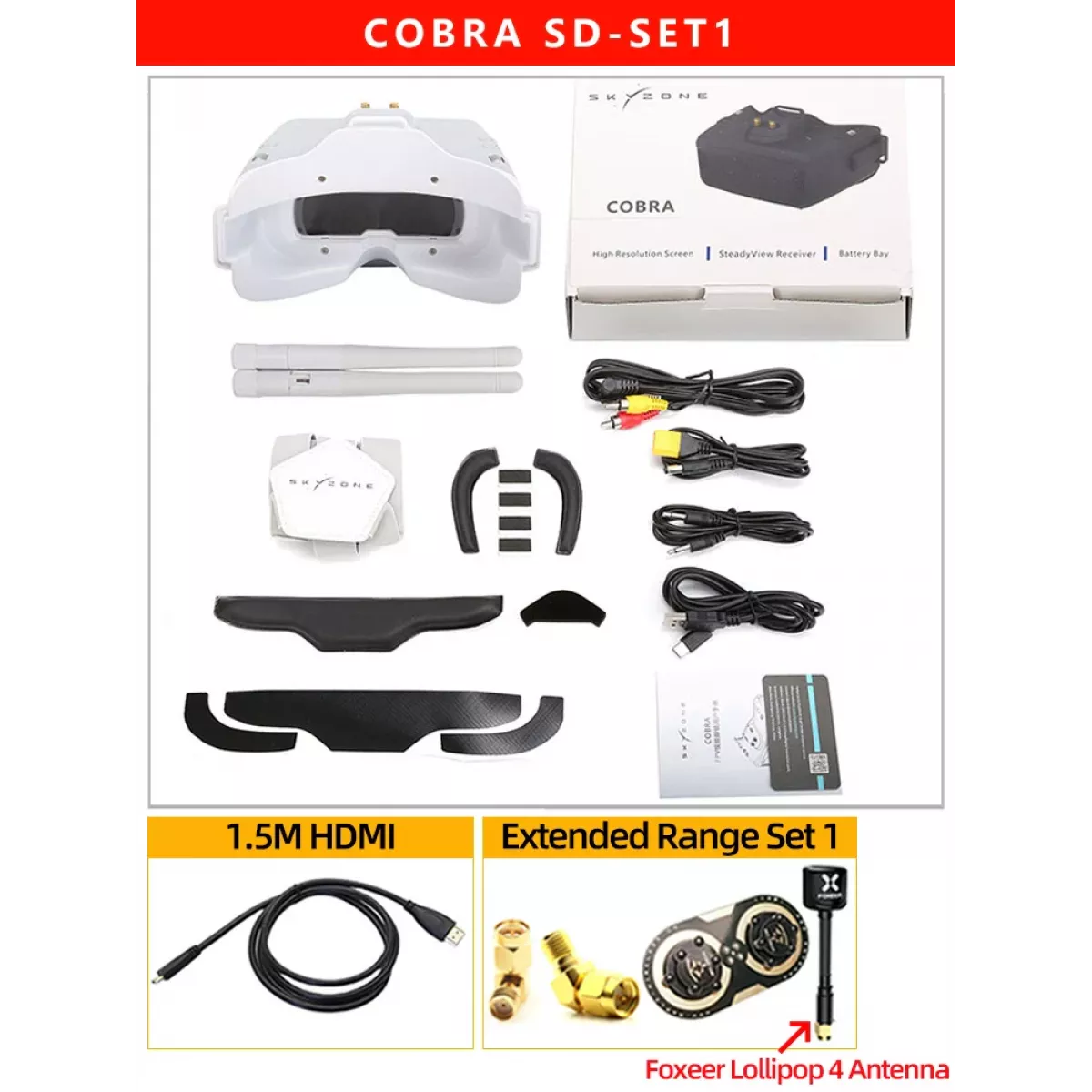 SKYZONE Cobra X V4 FPV очки 1280x720, 5.8G 48CH, DVR, Head Tracker, HDMI, обновление V2 SKYZONE Cobra X V4 FPV очки 1280x720, 5.8G 48CH, DVR, Head Tracker, HDMI, обновление V2