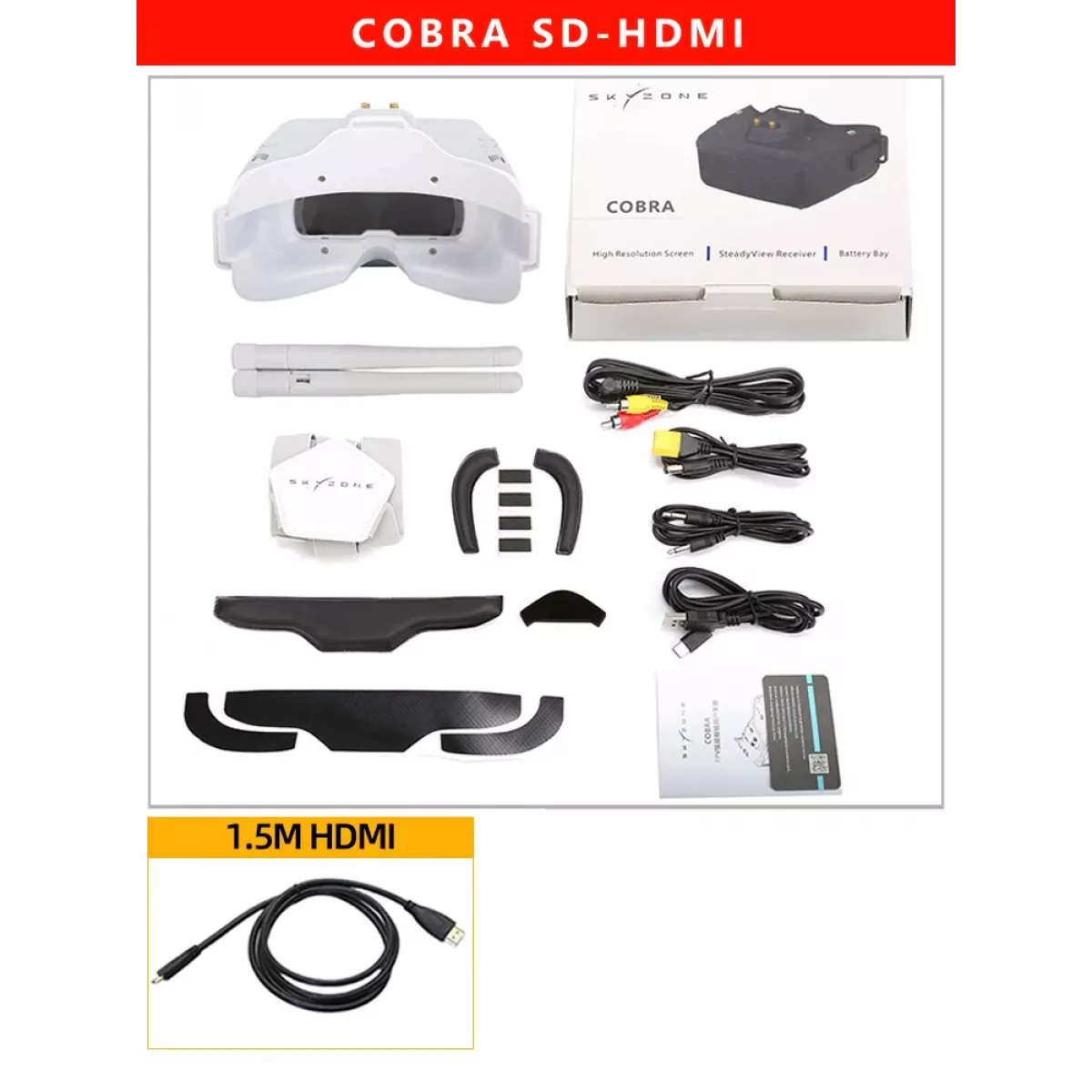 SKYZONE Cobra X V4 FPV очки 1280x720, 5.8G 48CH, DVR, Head Tracker, HDMI, обновление V2 SKYZONE Cobra X V4 FPV очки 1280x720, 5.8G 48CH, DVR, Head Tracker, HDMI, обновление V2