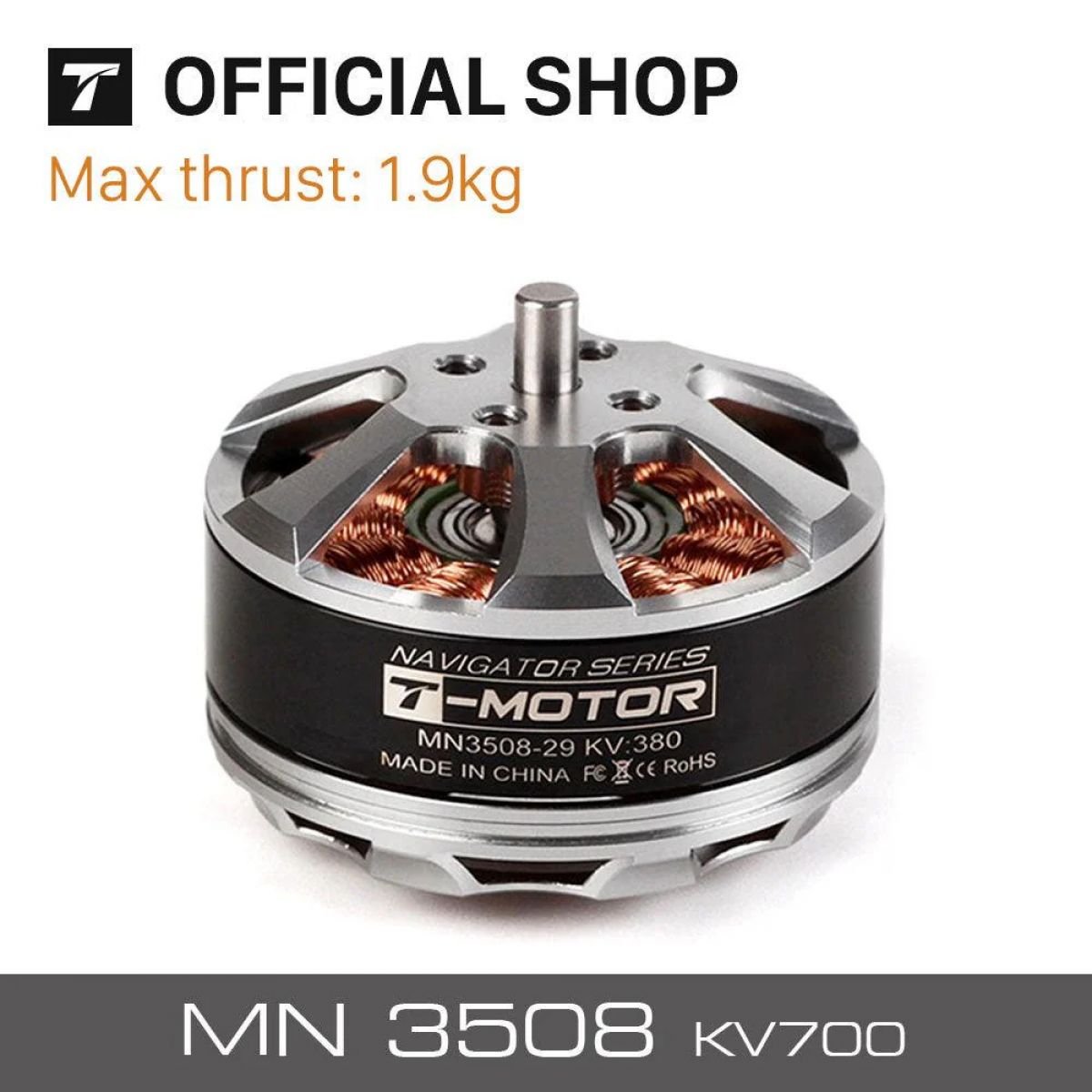 Бесщеточный мотор T-motor MN3508 KV380/KV580/KV700 — 1.9 кг тяги для мультикоптеров, лодок, самолётов Бесщеточный мотор T-motor MN3508 KV380/KV580/KV700 — 1.9 кг тяги для мультикоптеров, лодок, самолётов