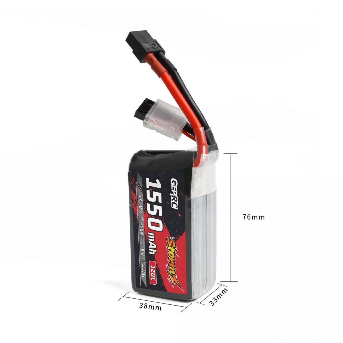 Аккумулятор GEPRC Storm 4S 1550mAh 120C Lipo для FPV квадрокоптеров 3-5 дюймов Freestyle Аккумулятор GEPRC Storm 4S 1550mAh 120C Lipo для FPV квадрокоптеров 3-5 дюймов Freestyle