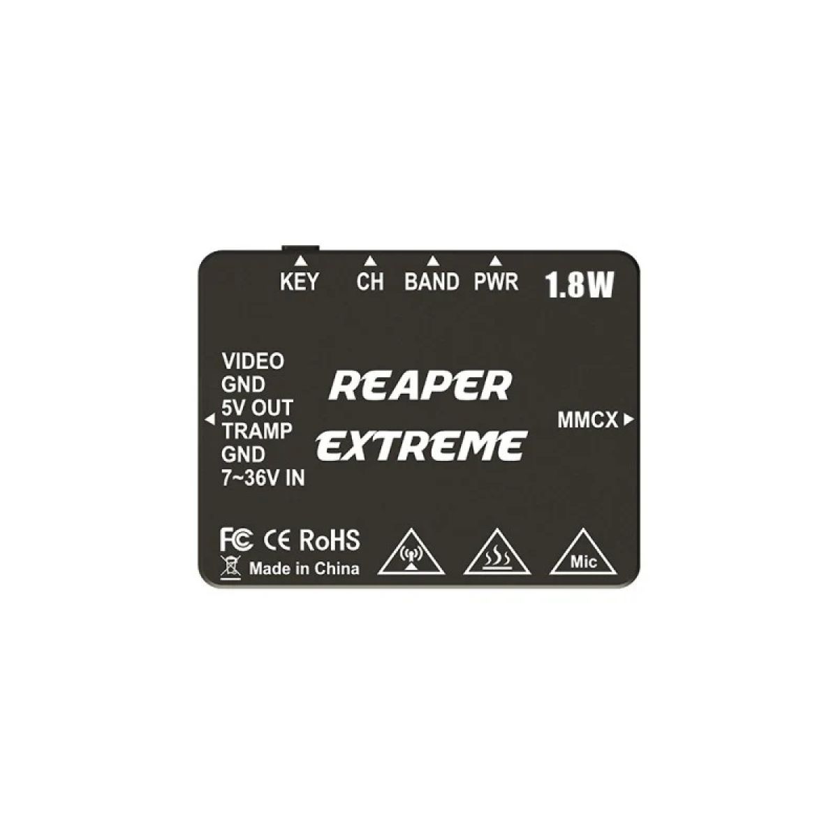 Foxeer 5.8G Reaper Extreme 1.8W 72CH VTx — видеопередатчик с переключаемой мощностью 25–1800 мВт Foxeer 5.8G Reaper Extreme 1.8W 72CH VTx — видеопередатчик с переключаемой мощностью 25–1800 мВт