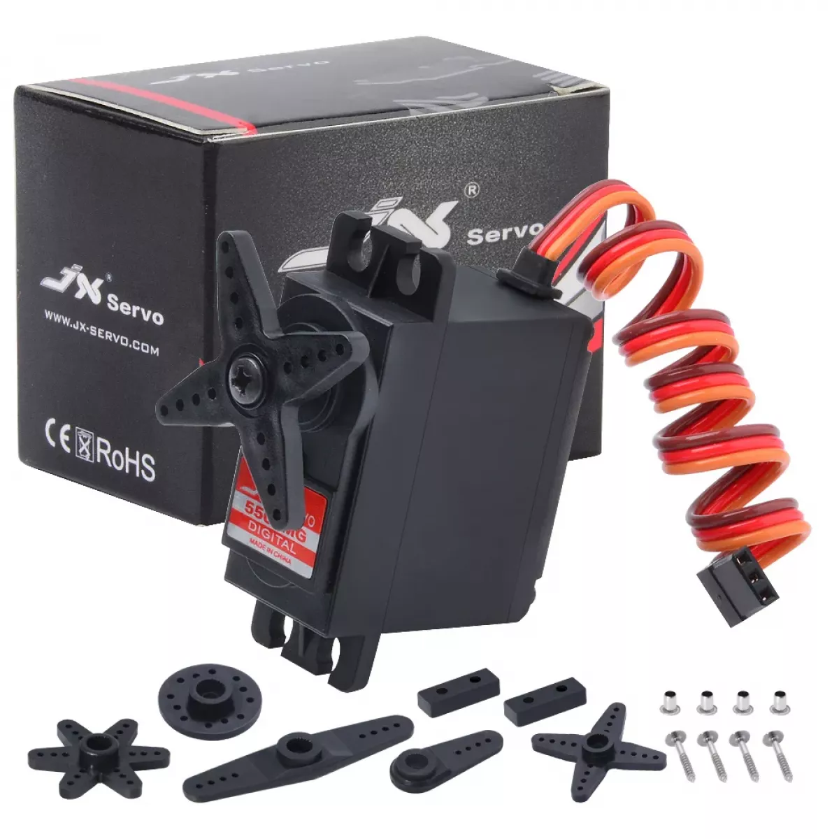 JX Servo PDI-5508MG — цифровой корлесс-серво 8кг, металл. шестерни для RC авто, вертолётов, роботов JX Servo PDI-5508MG — цифровой корлесс-серво 8кг, металл. шестерни для RC авто, вертолётов, роботов